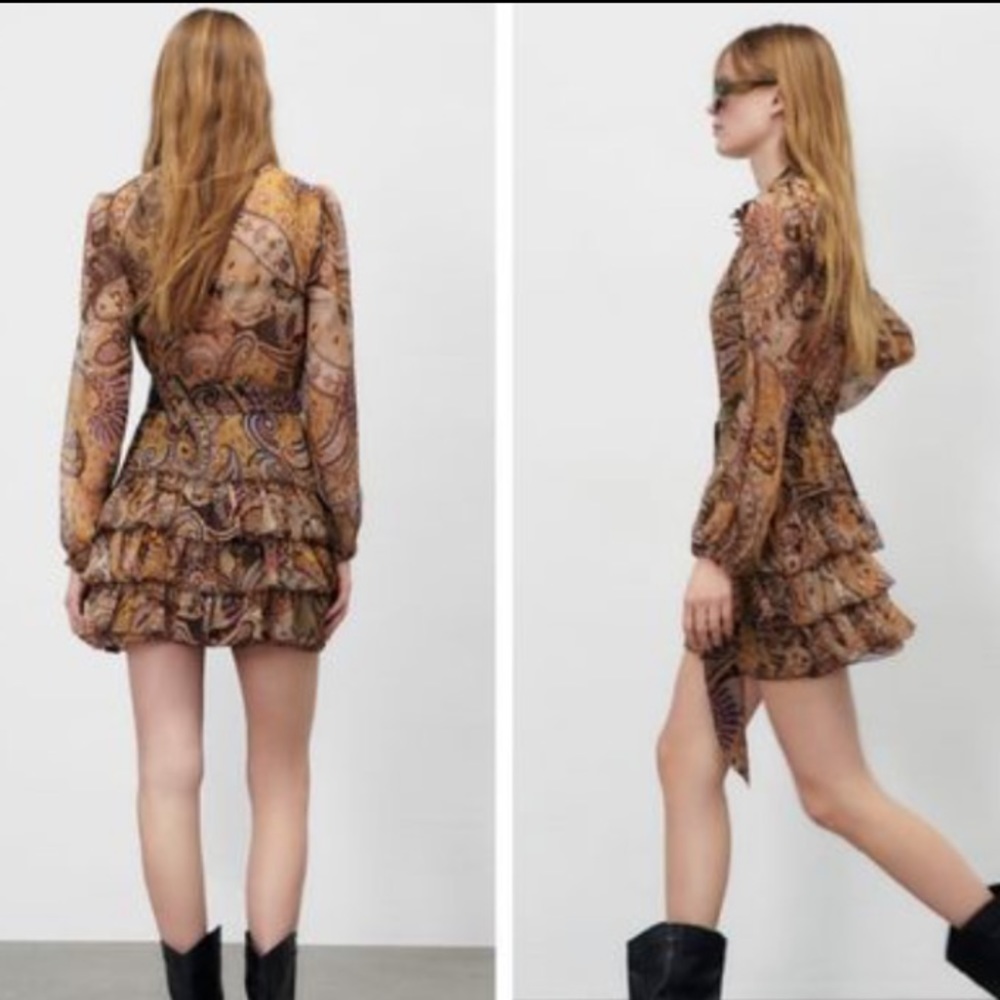 ZARA SHORT RUFFLE DRESS - Picture 3 of 6